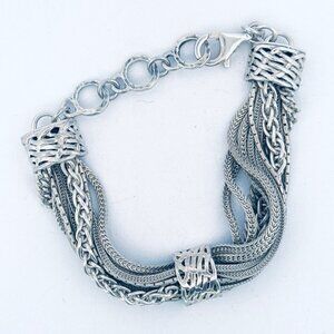 Silpada Talk of the Town 925 Multi Chain Bracelet 6.5–8" 41.7g Estate Vintage